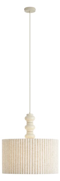 Lampa wisząca Japandi beżowa z lnianym abażurem 50 cm - Fedde