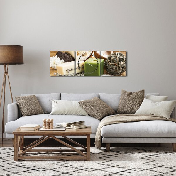 Obraz - Chwila relaksu (z zegarem) (90x30 cm)