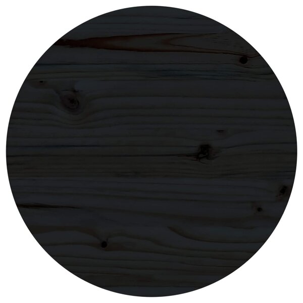 Blat stołu, czarny, Ø40x2,5 cm, lite drewno sosnowe