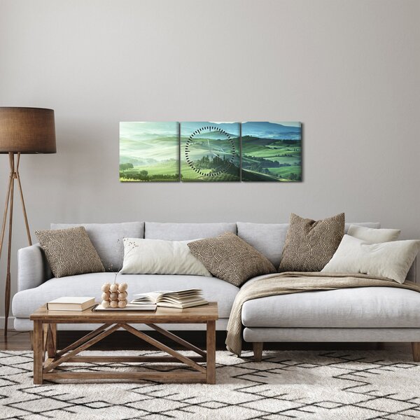 Obraz - Toskania, Włochy (z zegarem) (90x30 cm)