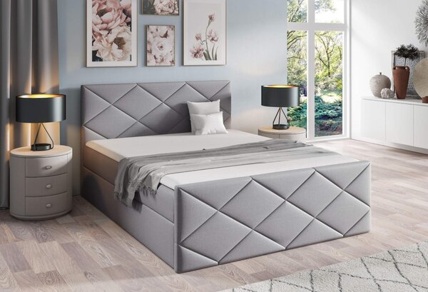 MebleMWM Łóżko kontynentalne z pojemnikiem i topperem HERKULES | 120x200 | Kolor do wyboru