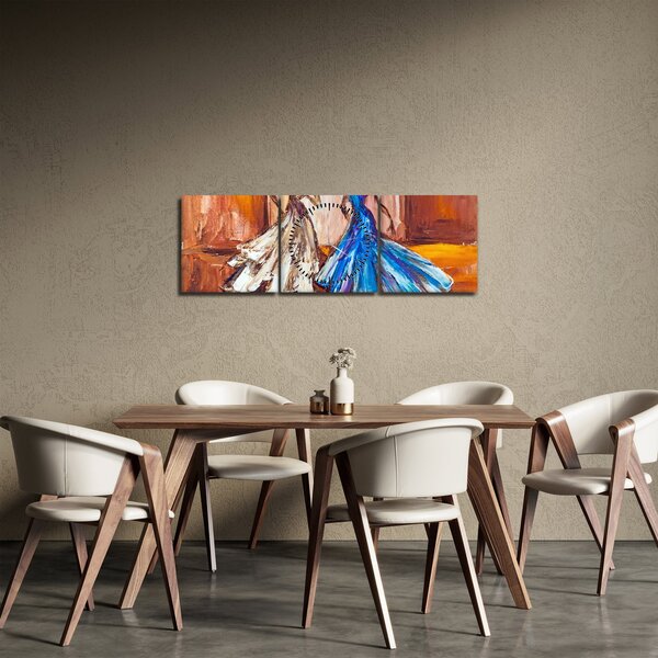 Obraz - tancerz, obraz olejny (z zegarem) (90x30 cm)