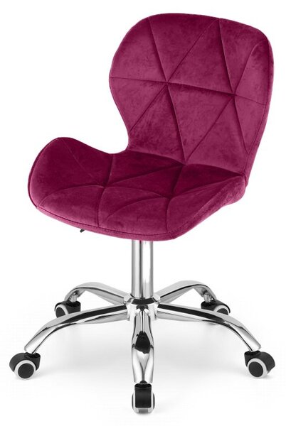 Zestaw do biura – składany stół ZARIMO 80×40 cm biały + krzesło biurowe AVOLA VELVET bordowe