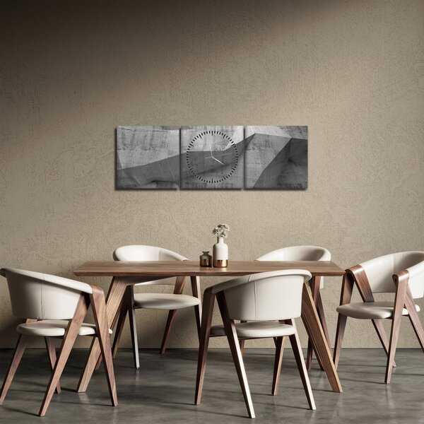 Obraz - ściana 3D (z zegarem) (90x30 cm)
