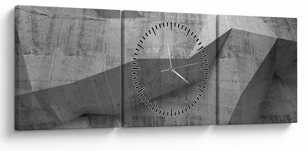 Obraz - ściana 3D (z zegarem) (90x30 cm)