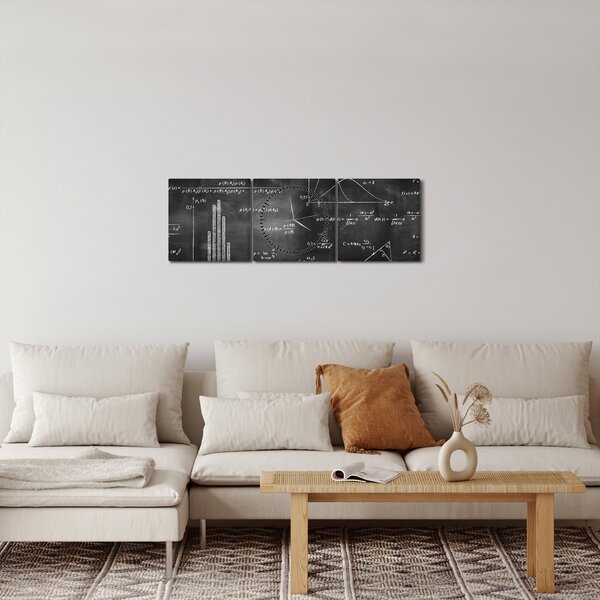 Obraz - Miłość do liczb (z zegarem) (90x30 cm)