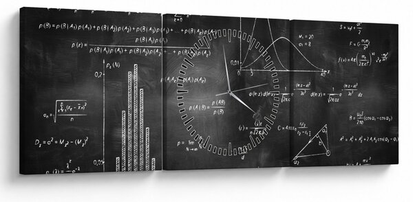 Obraz - Miłość do liczb (z zegarem) (90x30 cm)