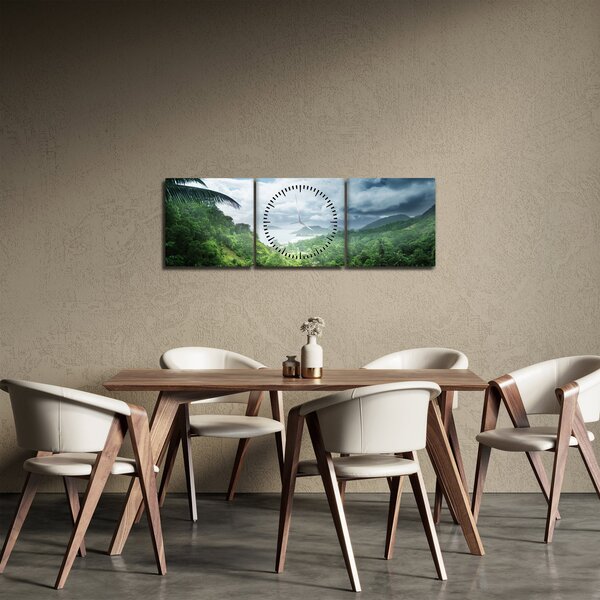 Obraz - Dżungla Seszeli (z zegarem) (90x30 cm)