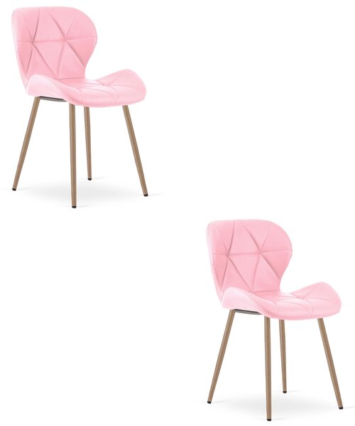 Styl I Elegancja Krzesło Mango - Róż / Nogi Dąb X 2