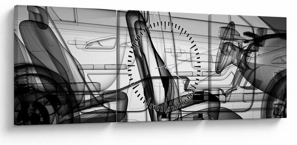 Obraz - Model samochodu 3D (z zegarem) (90x30 cm)