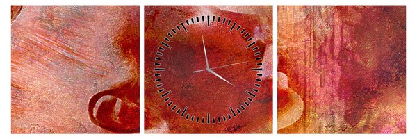 Obraz - Profil twarzy kobiety (z zegarem) (90x30 cm)