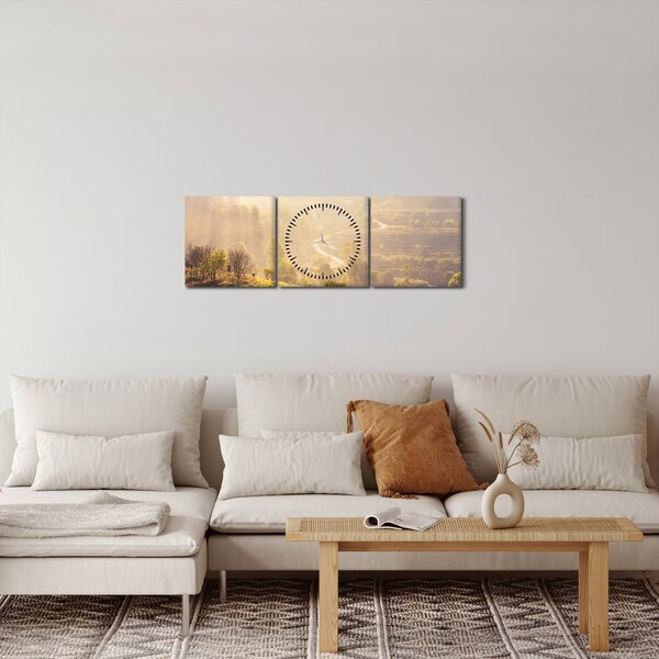 Obraz - Świt (z zegarem) (90x30 cm)