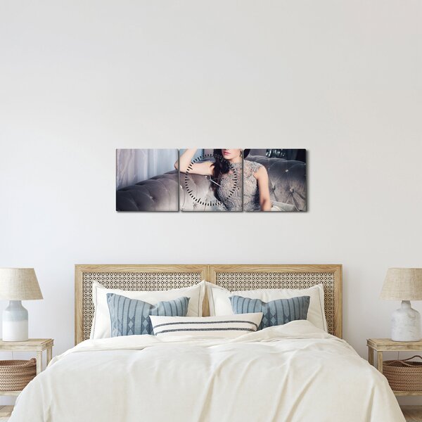 Obraz - Glamour (z zegarem) (90x30 cm)