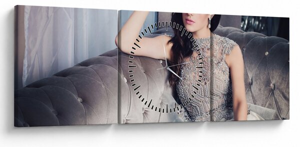 Obraz - Glamour (z zegarem) (90x30 cm)