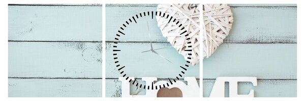 Obraz - I love home (z zegarem) (90x30 cm)