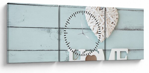 Obraz - I love home (z zegarem) (90x30 cm)