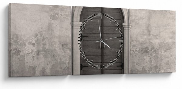 Obraz - Tajemnicze drzwi (z zegarem) (90x30 cm)