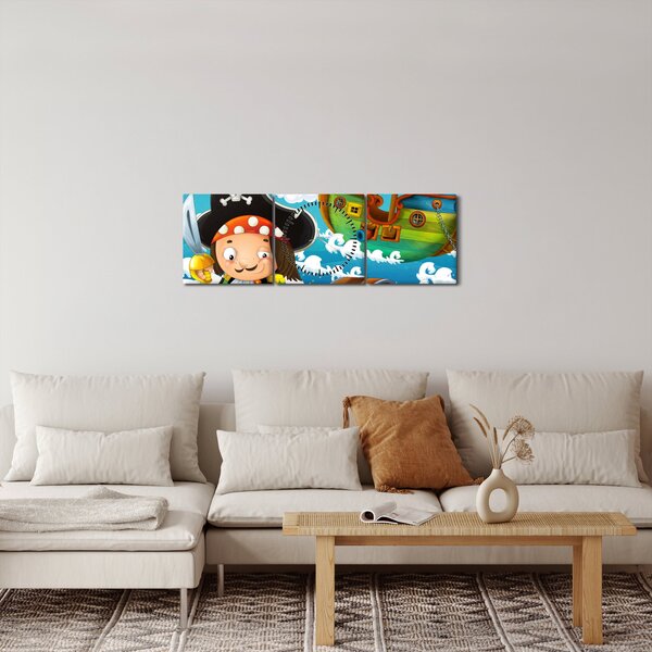 Obraz - Skarb piratów (z zegarem) (90x30 cm)