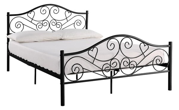 Łóżko LEYNA - 140 × 190 cm - Metal - Czarny