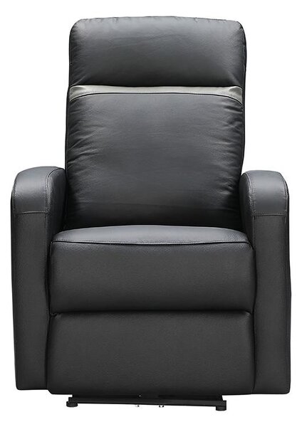 Fotel z elektryczną funkcją relaksu ze skóry ABERDEEN - Kolor czarny z antracytowym pasem