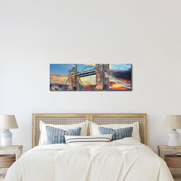 Obraz - Tower Bridge, Londyn, Anglia (z zegarem) (90x30 cm)