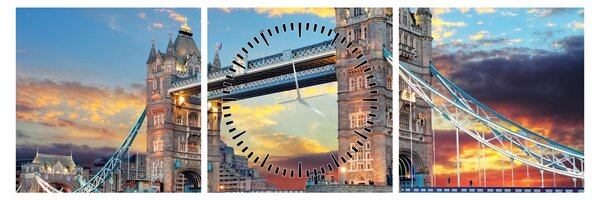 Obraz - Tower Bridge, Londyn, Anglia (z zegarem) (90x30 cm)
