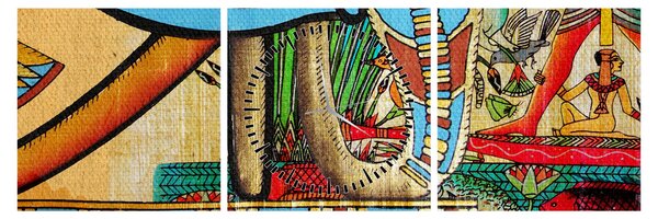 Obraz motywami egipskimi (z zegarem) (90x30 cm)