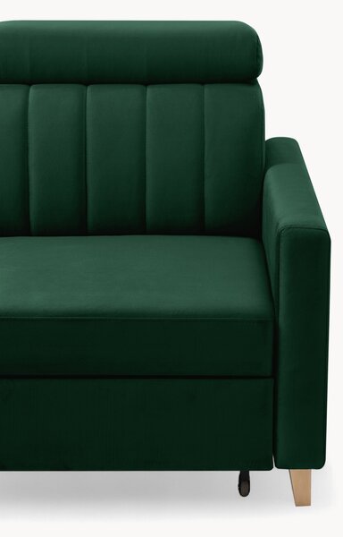 Narożnik Vario z funkcją spania uniwersalny prawo/lewostronny - zielony welur Bluvel 78