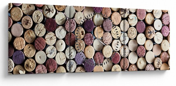 Obraz - Sezon na wino (z zegarem) (90x30 cm)