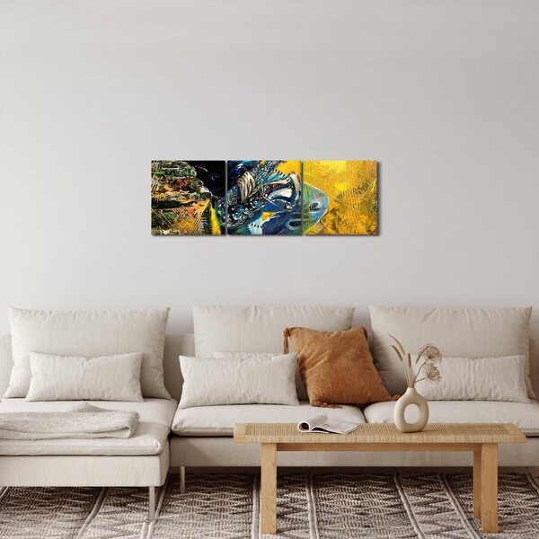 Obraz saksofonisty (z zegarem) (90x30 cm)