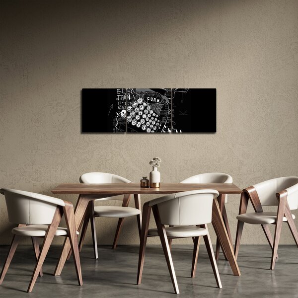 Obraz - Rysunek w stylu Banksy (z zegarem) (90x30 cm)