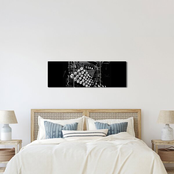 Obraz - Rysunek w stylu Banksy (z zegarem) (90x30 cm)