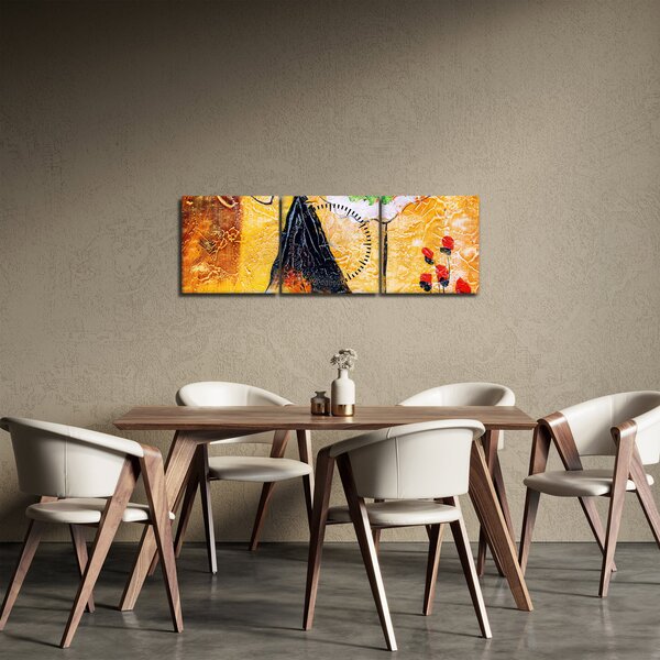 Obraz - Tańczące baletnice, obraz olejny (z zegarem) (90x30 cm)