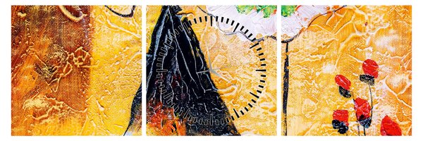 Obraz - Tańczące baletnice, obraz olejny (z zegarem) (90x30 cm)