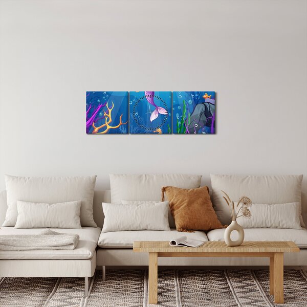 Obraz - Wróżka wody (z zegarem) (90x30 cm)