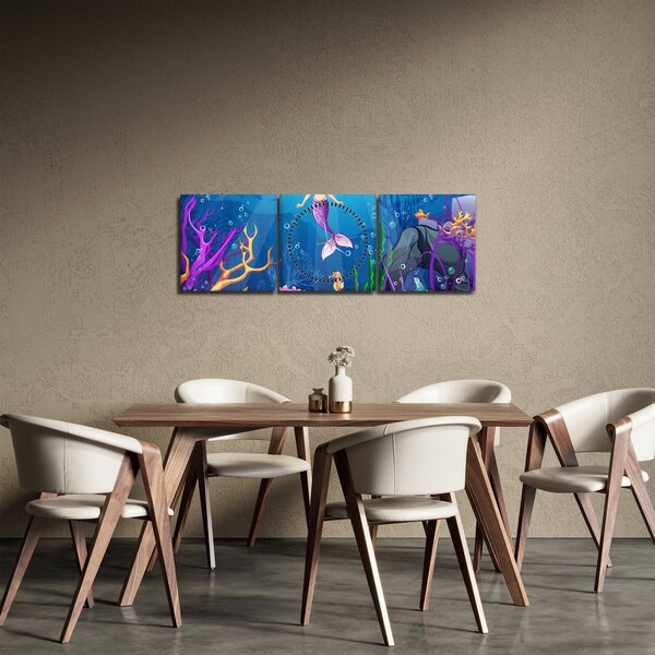 Obraz - Wróżka wody (z zegarem) (90x30 cm)