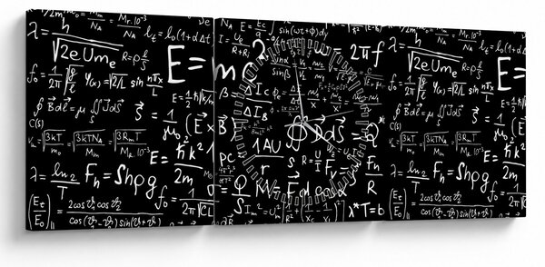 Obraz - Matematyka (z zegarem) (90x30 cm)