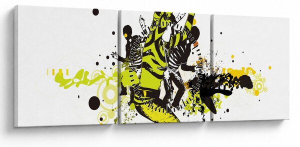 Obraz - Street dance (z zegarem) (90x30 cm)
