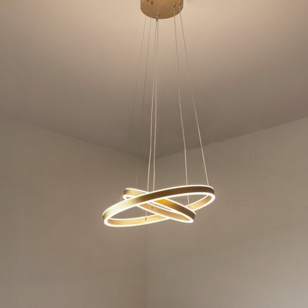 Lampa Wisząca SLV, One Double, ściemnialny, złoty | mosiężny, salon, metal, nowoczesny