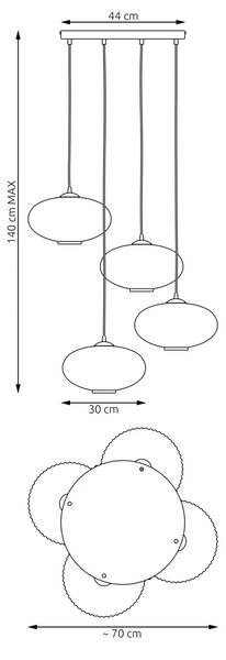 Nowoczesna lampa wisząca z mlecznymi kloszami - 3X D175 H0-P21