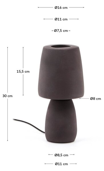 Ciemnobrązowa lampa stołowa (wysokość 30 cm) Tandy – Kave Home