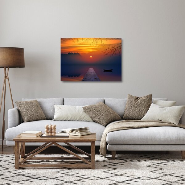 Obraz na szkle - most o zachodzie słońca (70x50 cm)