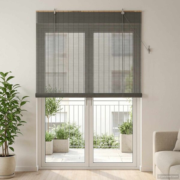 Roleta Szary 160 x 220 cm Bambus