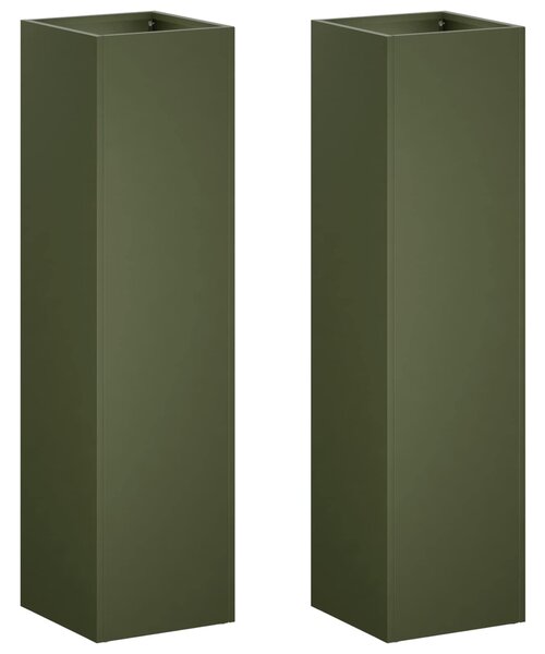 Doniczka ogrodowa 2 szt. Oliwkowy zielony 20 x 20 x 75 cm