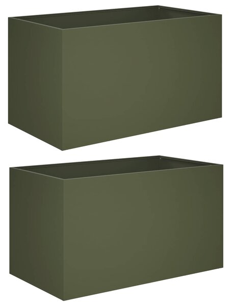 Doniczka ogrodowa 2 szt. Oliwkowy zielony 100 x 50 x 50 cm