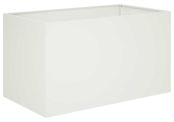 Doniczka ogrodowa Biały 80 x 50 x 50 cm Stal zimnogięta