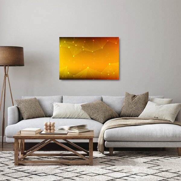 Obraz na szkle - abstrakcyjny żółty obraz (70x50 cm)