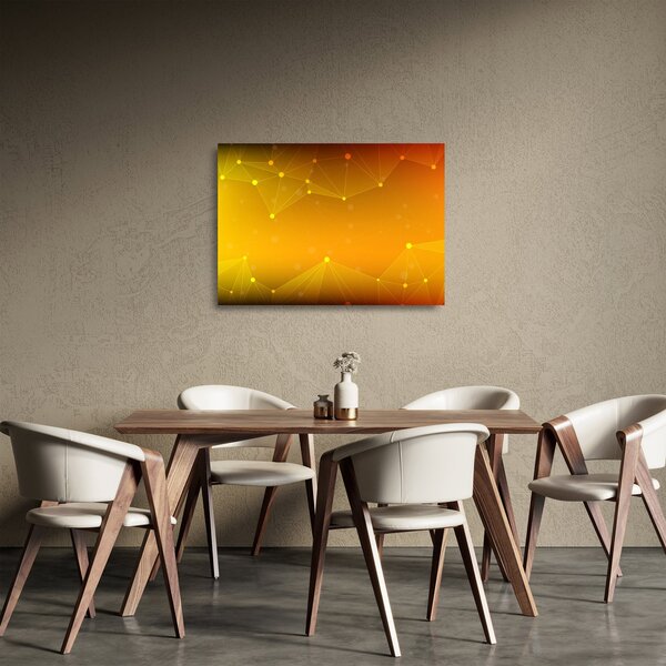 Obraz na szkle - abstrakcyjny żółty obraz (70x50 cm)