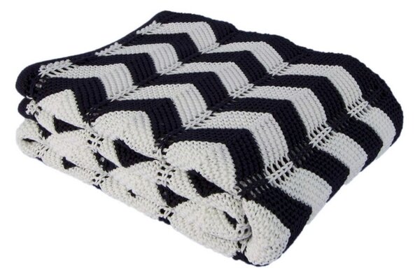 Czarno-biała bawełniana narzuta Homemania Decor Cozy, 130x170 cm