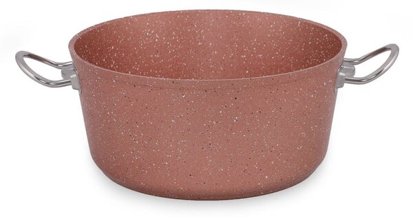 Różowy aluminiowy garnek z pokrywką Güral Porselen Classic, ø 26 cm
